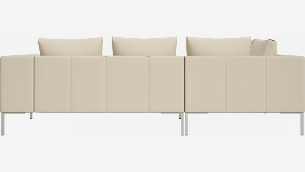 Canapé 2 places avec méridienne gauche en cuir Savoy - Blanc albâtre