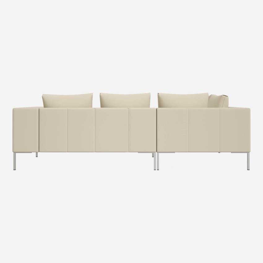 2 seater sofa with chaise longue on the left in Savoy semi-aniline leather, off white 