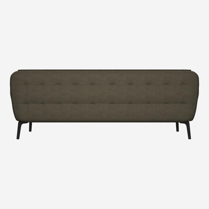 Lecce fabric 3-seater sofa - Dark grey - Dark legs