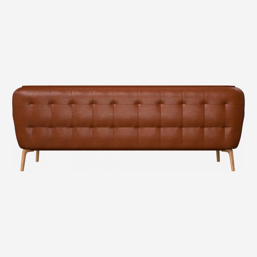 Canapé 3 places en cuir Vintage Leather - Cognac - Pieds chêne