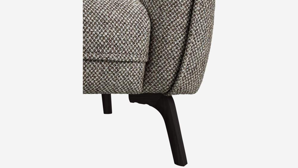 Sessel aus Bellagio-Stoff - Grauschwarz - Dunkle Füße
