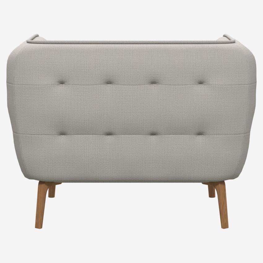 Fasoli fabric armchair - White - Oak legs