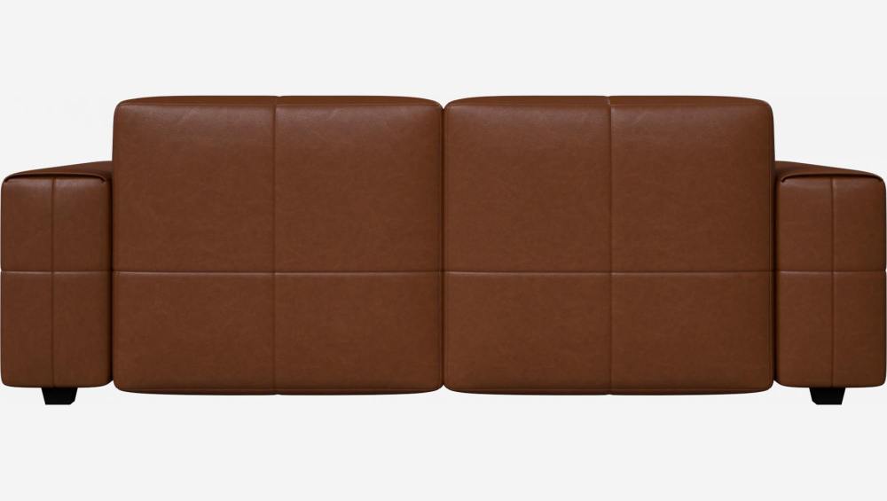 Vintage leather 3-seater sofa - Cognac
