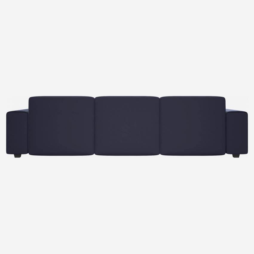 3-Sitzer Sofa mit Chaiselongue rechts aus Samt - Marineblau