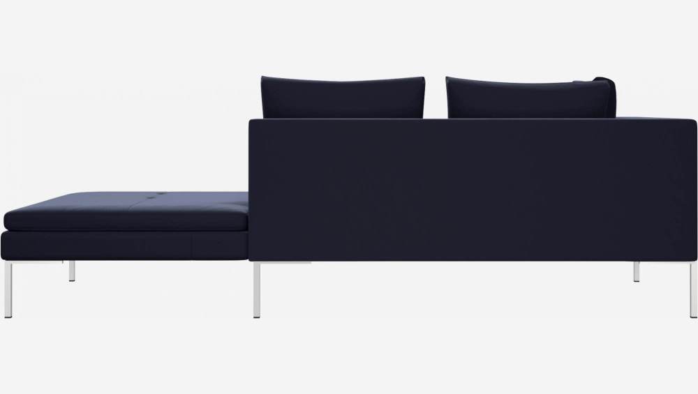 Right chaise longue in Super Velvet fabric, dark blue