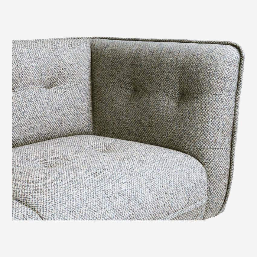 2-Sitzer-Sofa aus Bellagio-Stoff - Graublau - Eichenfüße