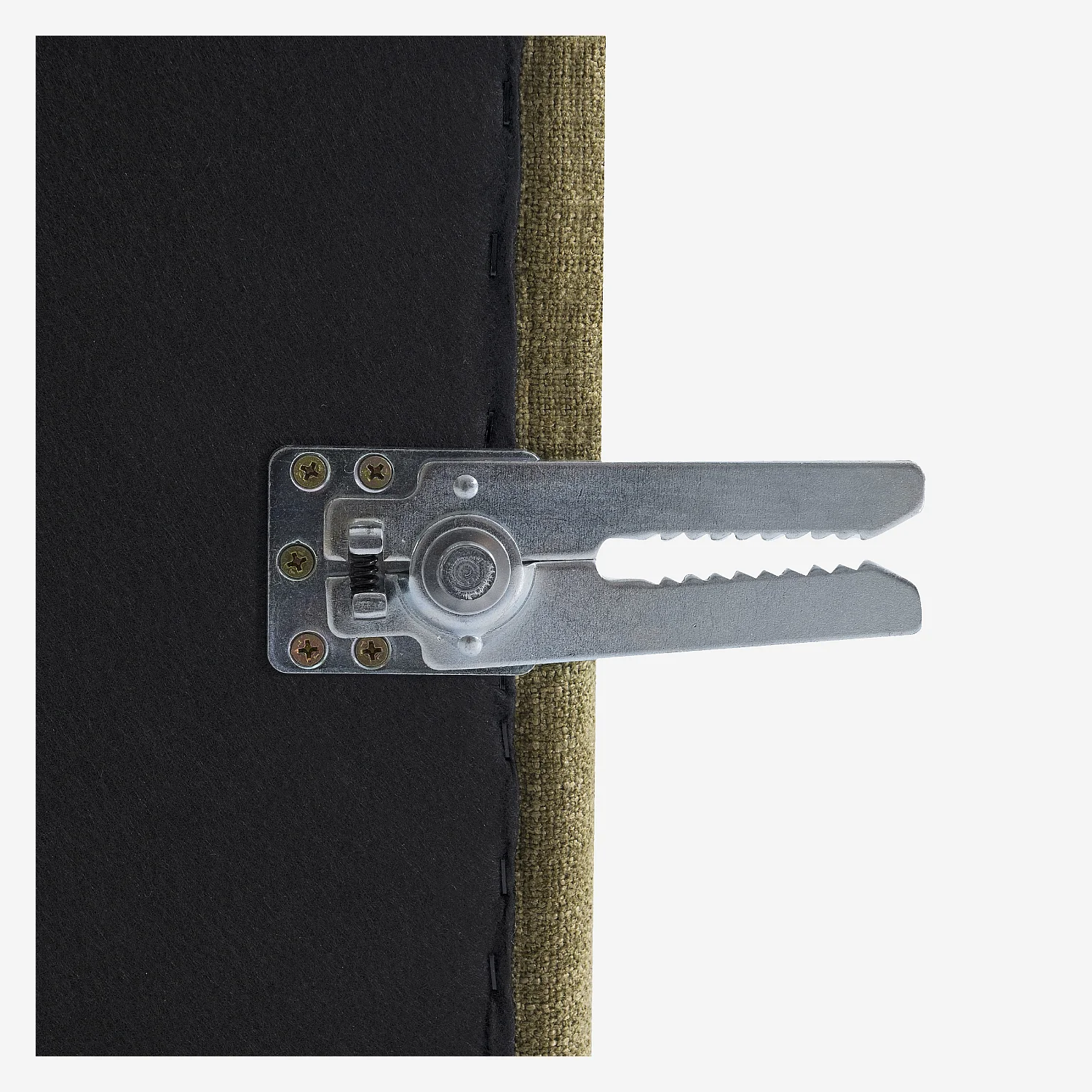 Grand canapé d'angle gauche modulable en tissu garni de plumes - Vert kaki - 5