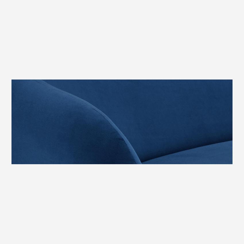 Sofá curvado en terciopelo - Azul
