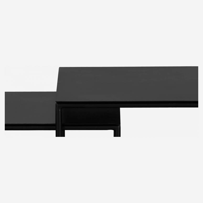Set de 2 mesas auxiliares en metal - Negro