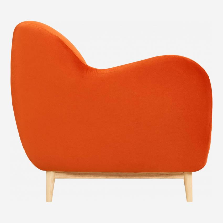 Sofá de 3 plazas de terciopelo - Naranja - Diseñado por Adrien Carvès