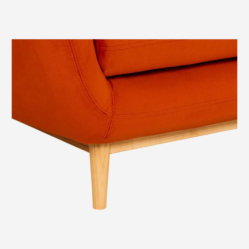 Canapé 3 places en velours - Orange - Design by Adrien Carvès