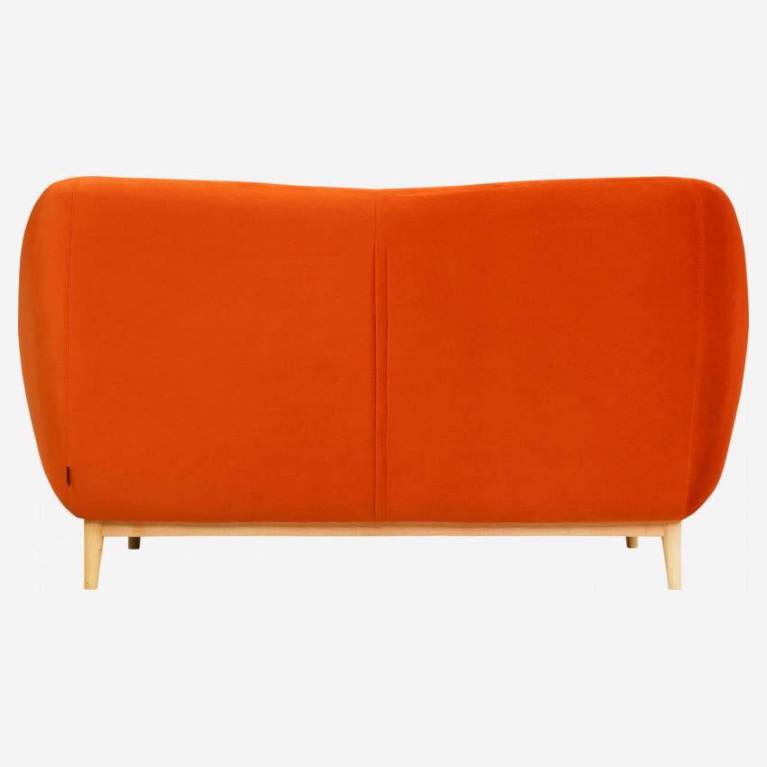 Sofá de 2 plazas de terciopelo - Naranja - Diseñado por Adrien Carvès