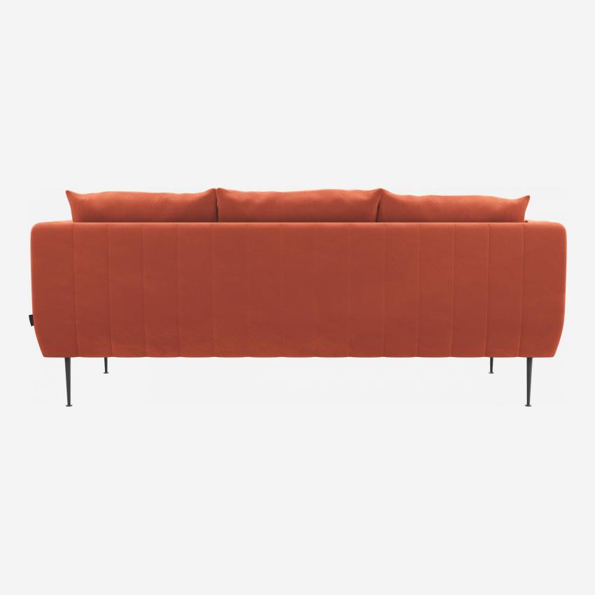 Sofá de 3 Plazas en Terciopelo - Naranja