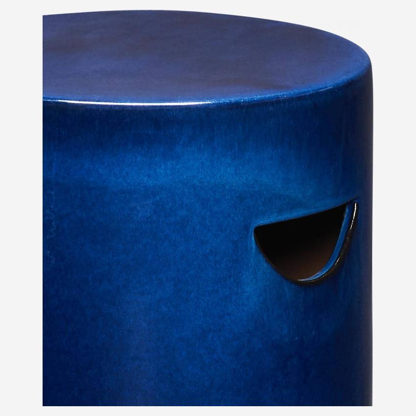 Hocker aus Keramik - Blau