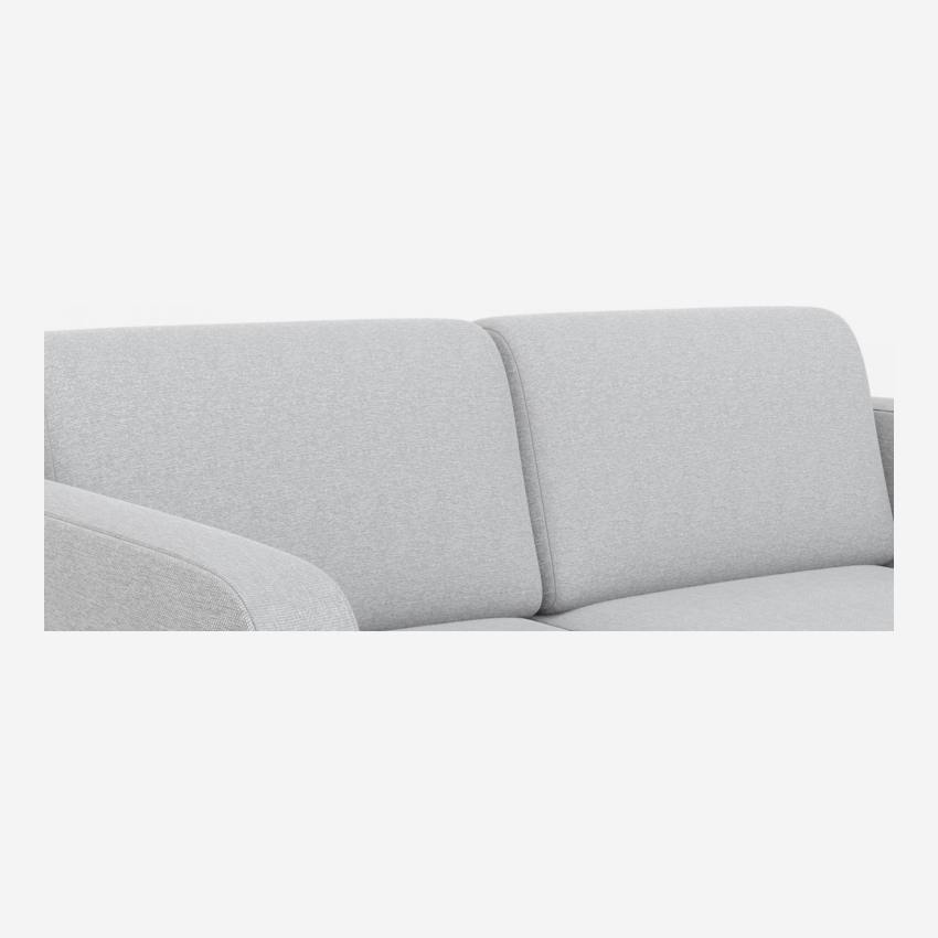 Canapé 2 places convertible en tissu avec accoudoirs fins et sommier à lattes - Gris clair