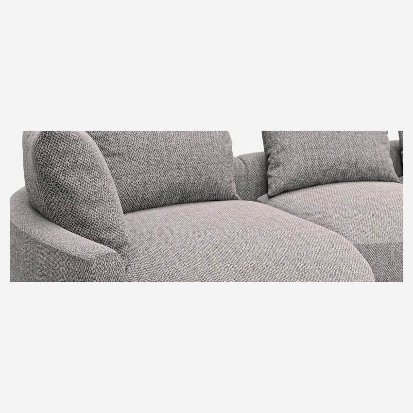 Canapé d'angle gauche de forme organique en tissu Bellagio - Gris noir 
