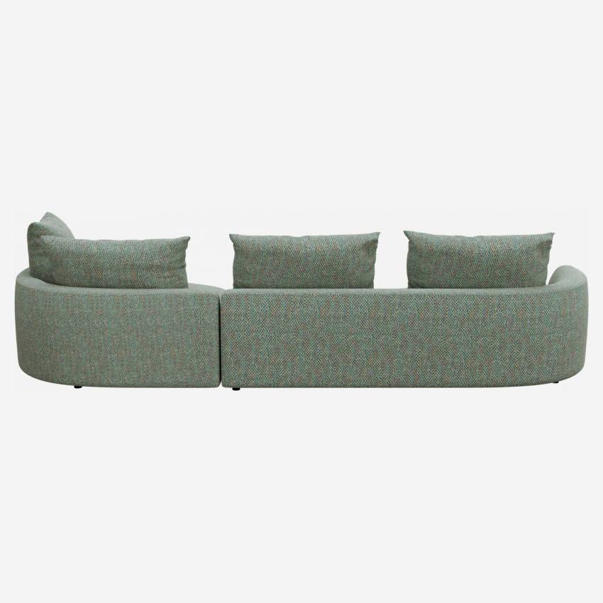 Canapé d'angle droit de forme organique en tissu Bellagio - Gris vert 