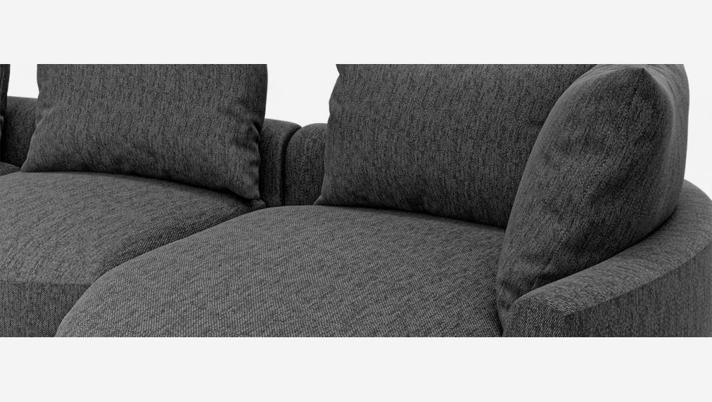 Canapé d'angle droit en tissu Copparo - Gris ardoise 