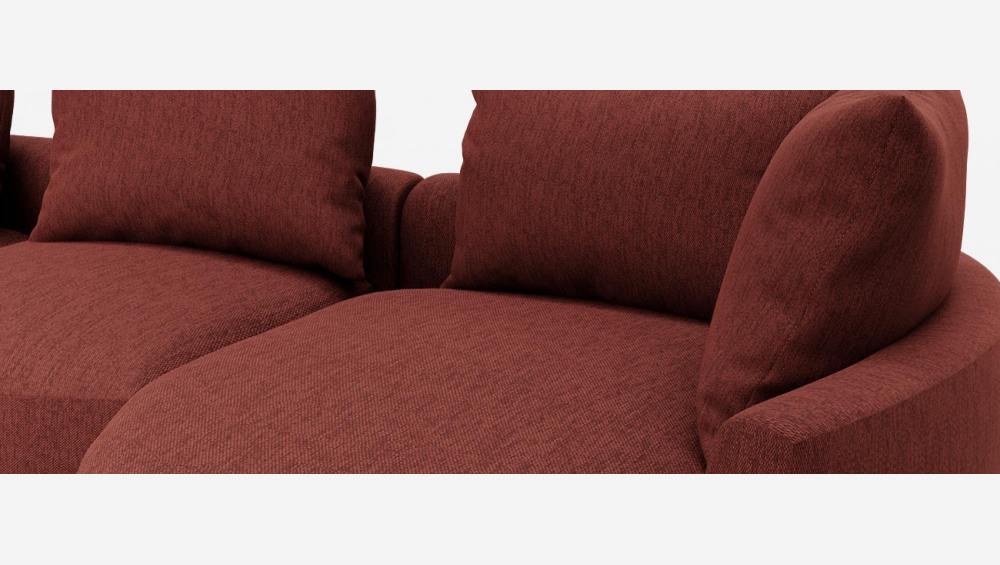 Canapé d'angle droit en tissu Copparo - Rouge 