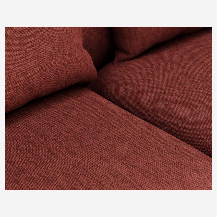 Canapé d'angle droit en tissu Copparo - Rouge amourette 