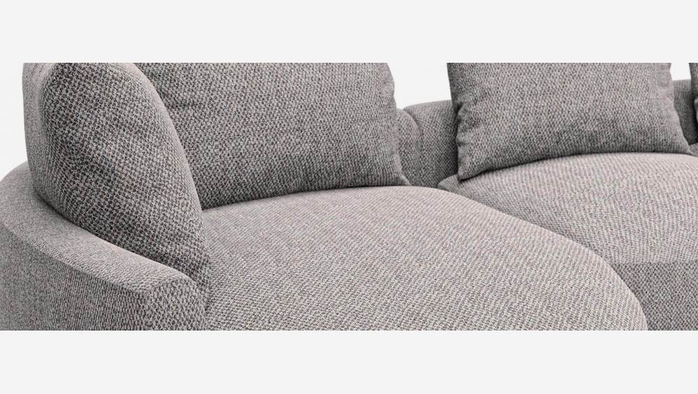 Canapé d'angle gauche en tissu Bellagio - Gris noir 