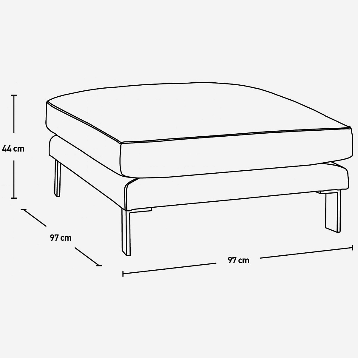 NEWMAN Reposapiés Tumbona Otomana Crudo Tela - Habitat