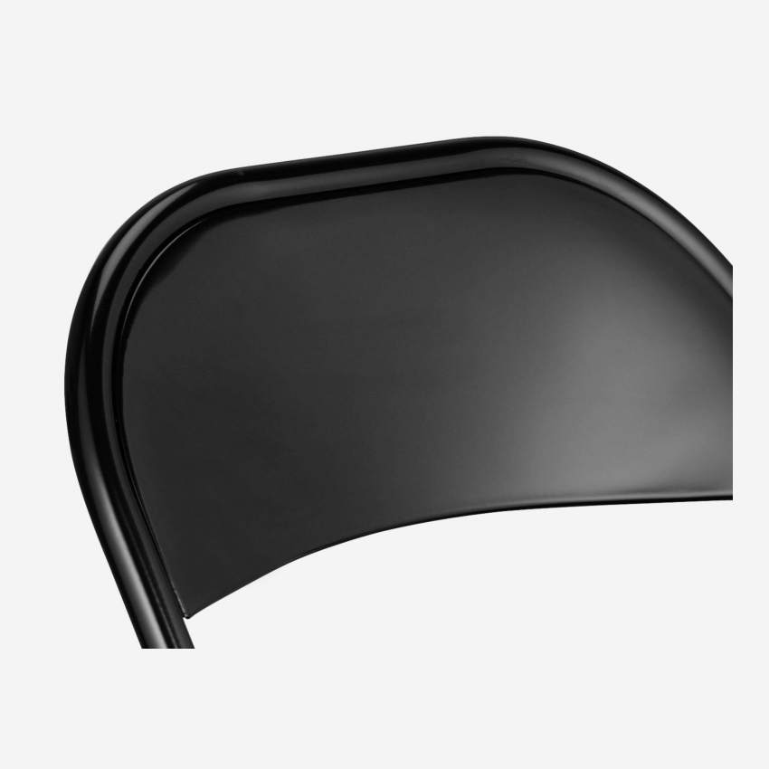 Klappstuhl aus lackiertem Stahl, schwarz