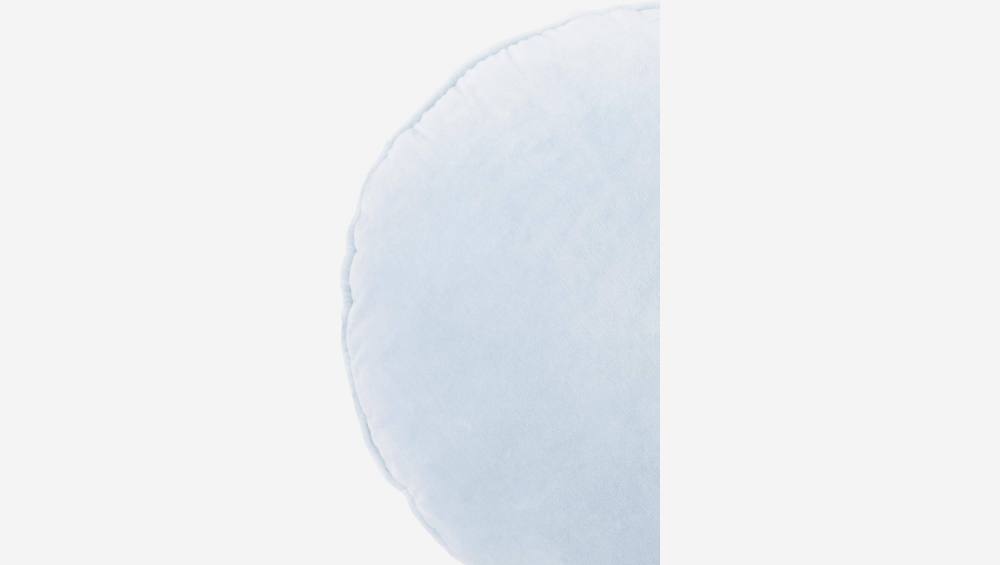 Coussin rond en velours - 40 cm - Bleu