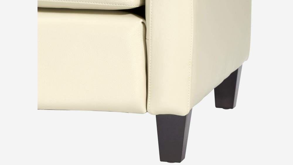 Sessel aus Leder - Naturfarben - Schwarze Füße