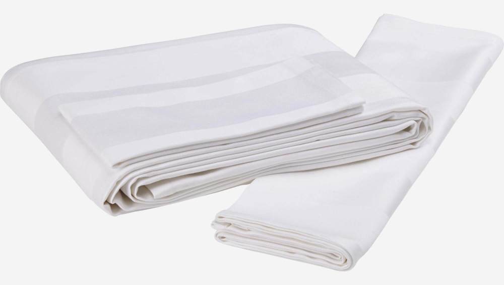 Cotton tablecloth - 270 x 180 cm - White