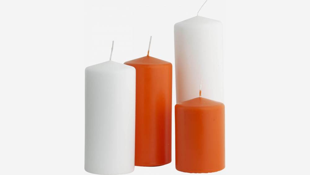 Zylinderförmige Kerze, 20cm, weiß