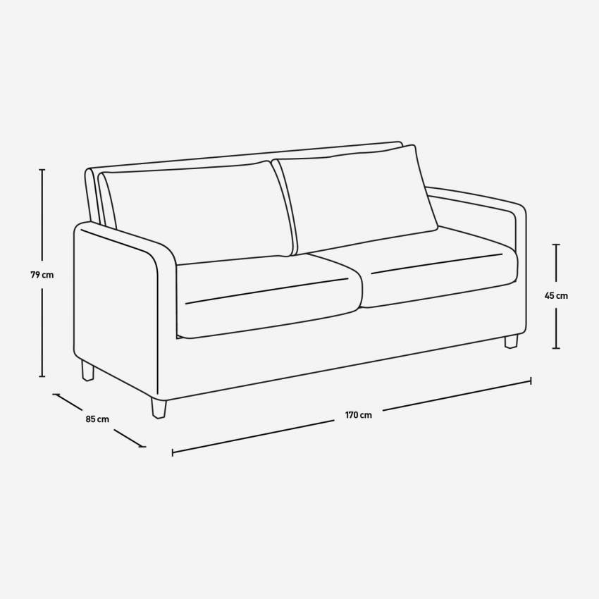 2-Sitzer-Sofa aus Samt - Weinrot - Schwarze Füße