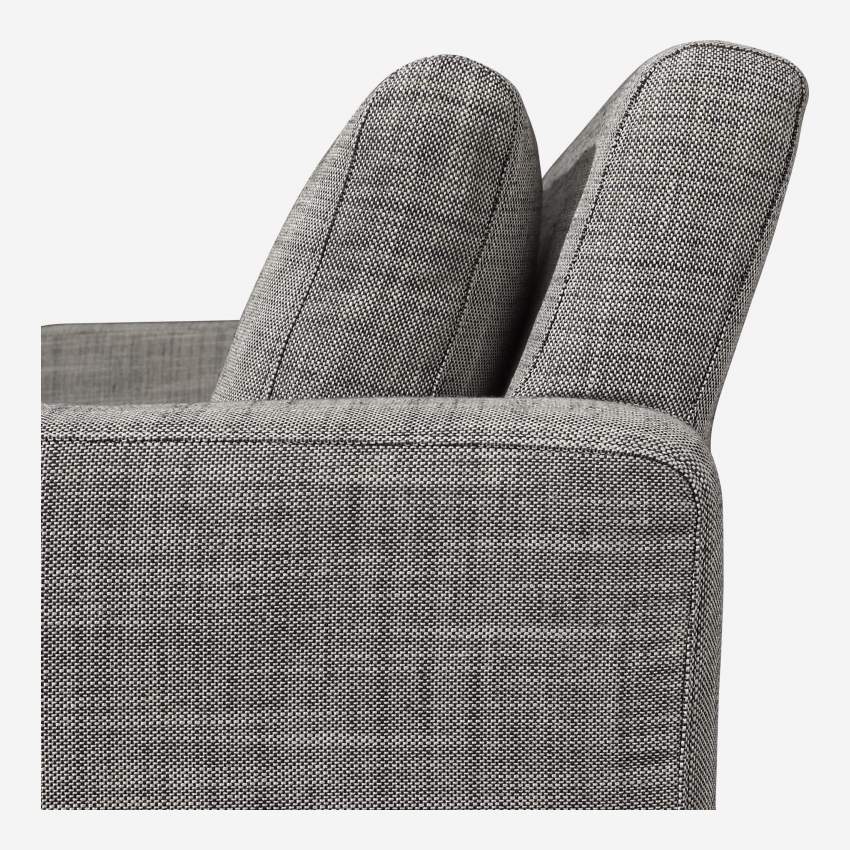 2-Sitzer-Sofa aus italienischem Stoff - Perlgrau - Schwarze Füße