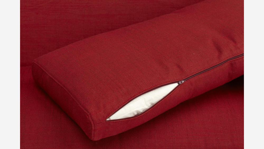 Canapé compact en tissu italien - Rouge - Pieds chêne