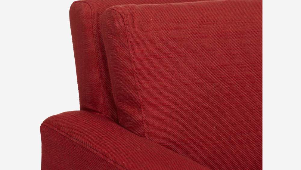 Sofá compacto de tela italiana - Rojo - Patas roble
