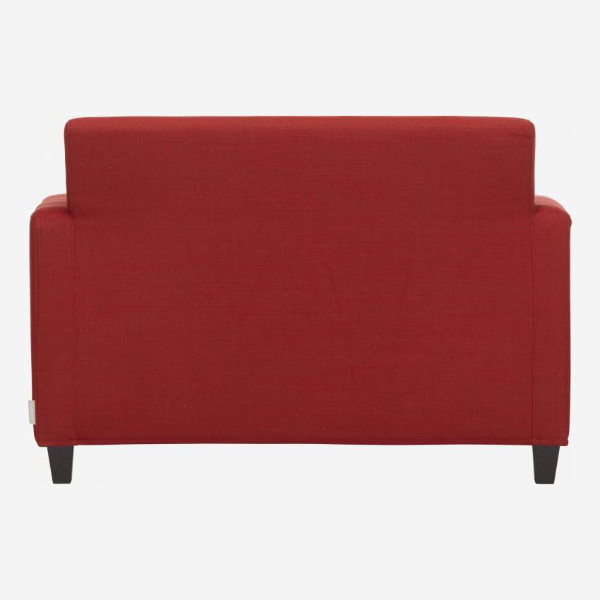 Sofá compacto de tela italiana - Rojo - Patas negras