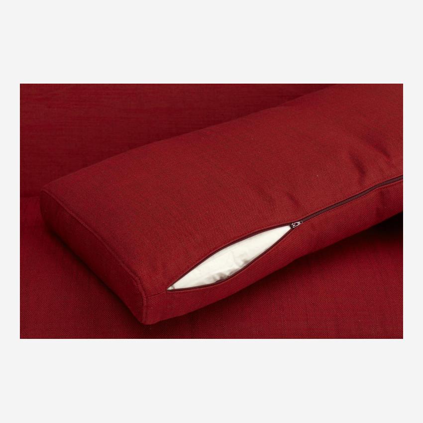 Canapé compact en tissu italien - Rouge - Pieds noirs