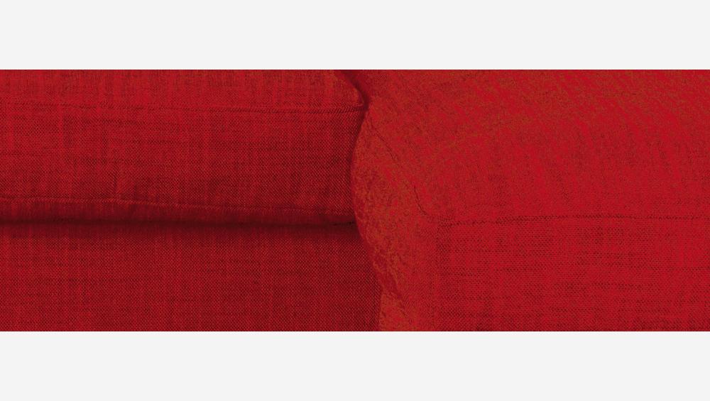 Sofá de ángulo 2 plazas de tela italiana - Rojo - Patas negras
