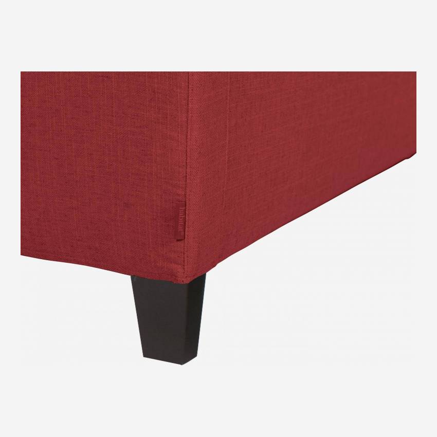 Sofá 3 plazas de tela italiana - Rojo - Patas negras