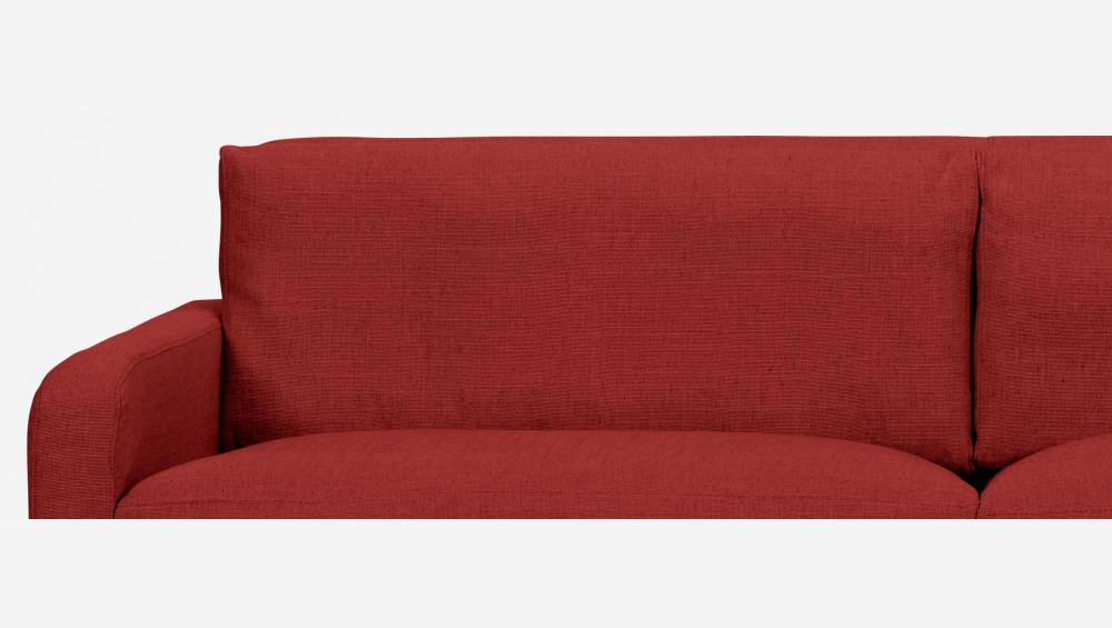 3-Sitzer-Sofa aus italienischem Stoff - Rot - Schwarze Füße