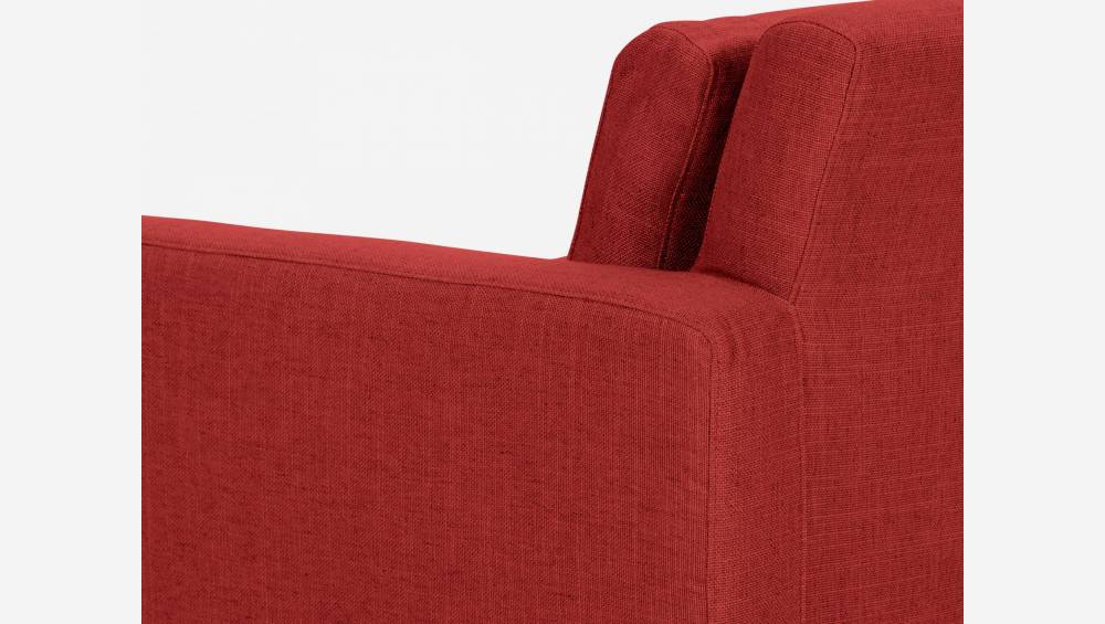 3-Sitzer-Sofa aus italienischem Stoff - Rot - Schwarze Füße