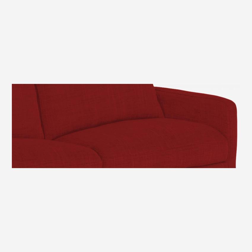 Canapé 2 places en tissu italien - Rouge - Pieds chêne