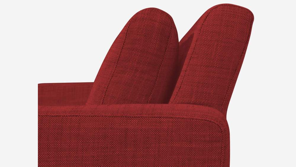 Sofá 2 plazas  de tela italiana - Rojo - Patas roble