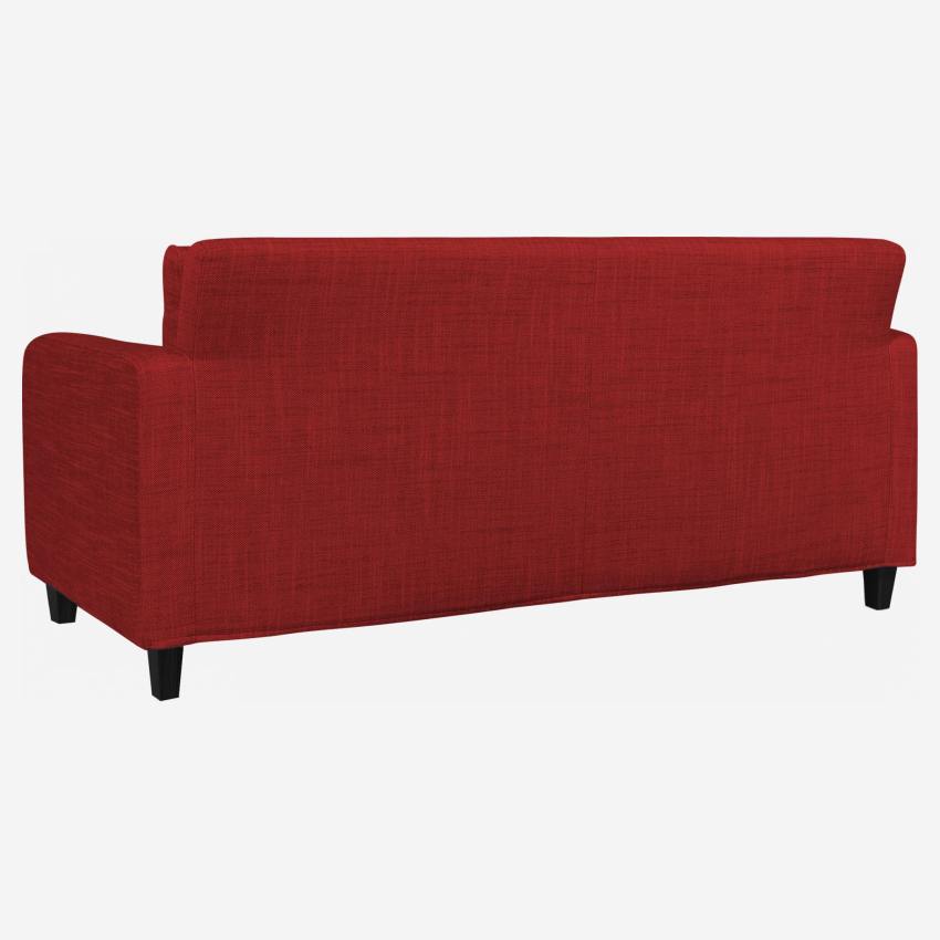 2-Sitzer-Sofa aus italienischem Stoff - Rot - Schwarze Füße