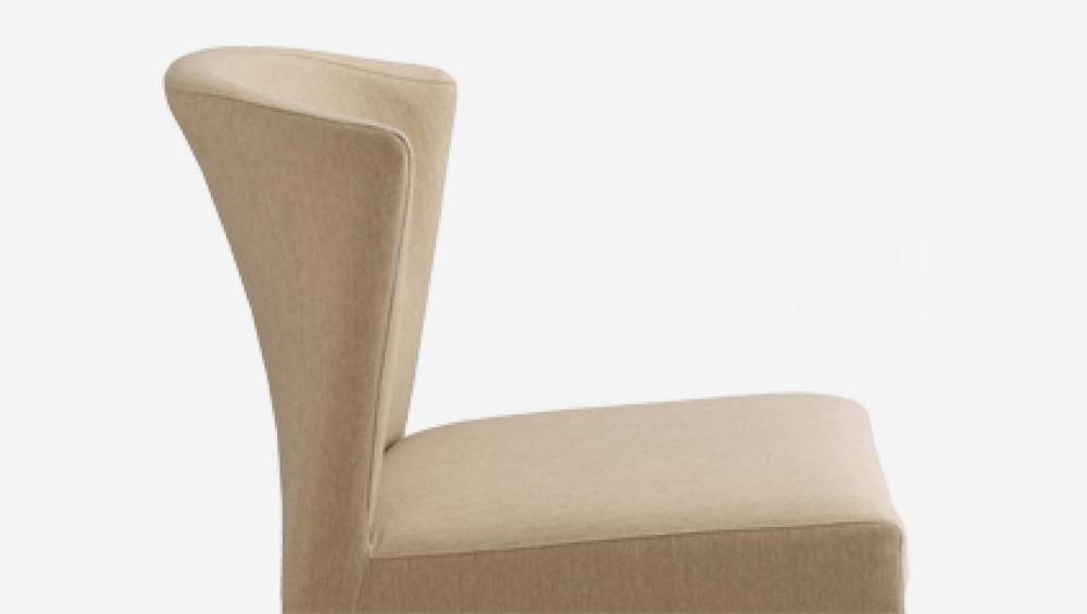 Chaise en tissu - Ecru - Pieds chêne