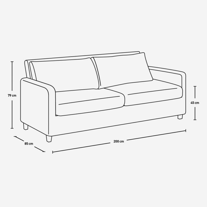 3-Sitzer-Sofa aus Samt - Dunkelbraun - Schwarze Füße