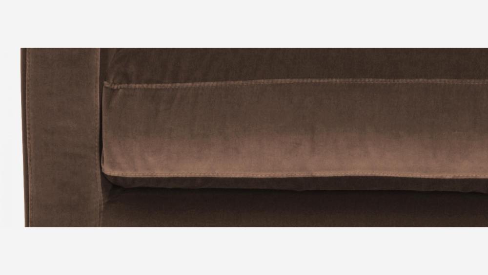 Sofá compacto de terciopelo - Topo - Patas negras