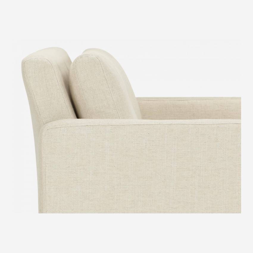 3-Sitzer-Sofa aus italienischem Stoff - Beige - Eichenfüße