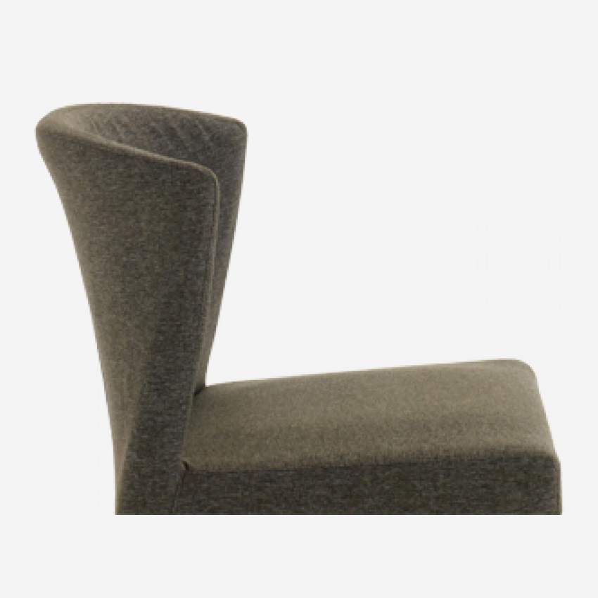 Chaise en tissu - Taupe - Pieds chêne