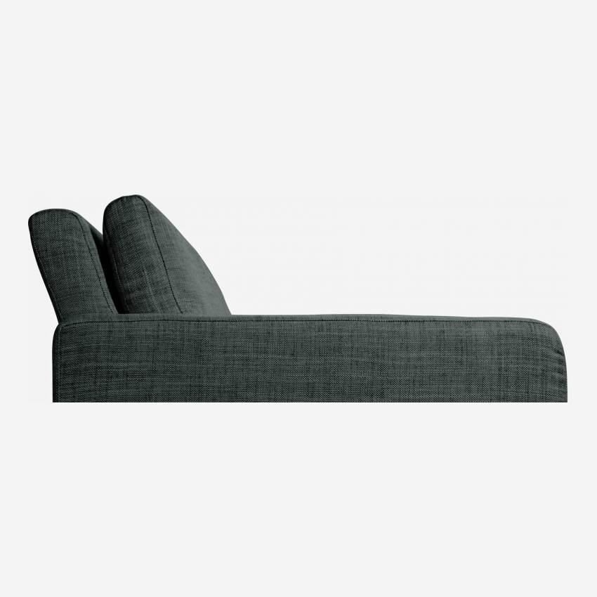 3-Sitzer-Sofa aus italienischem Stoff - Anthrazitgrau - Schwarze Füße